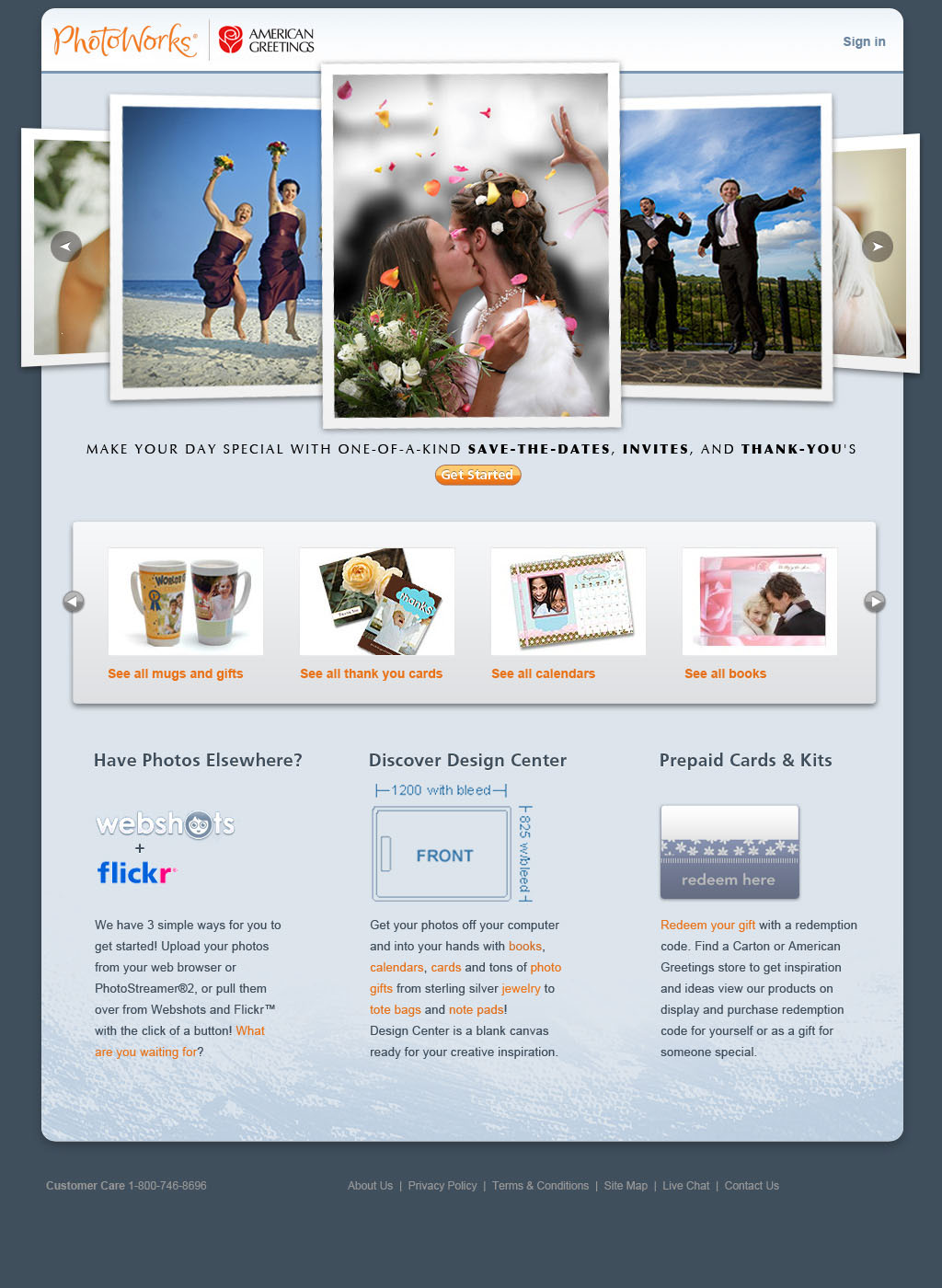 Landing page showing a wedding promotion